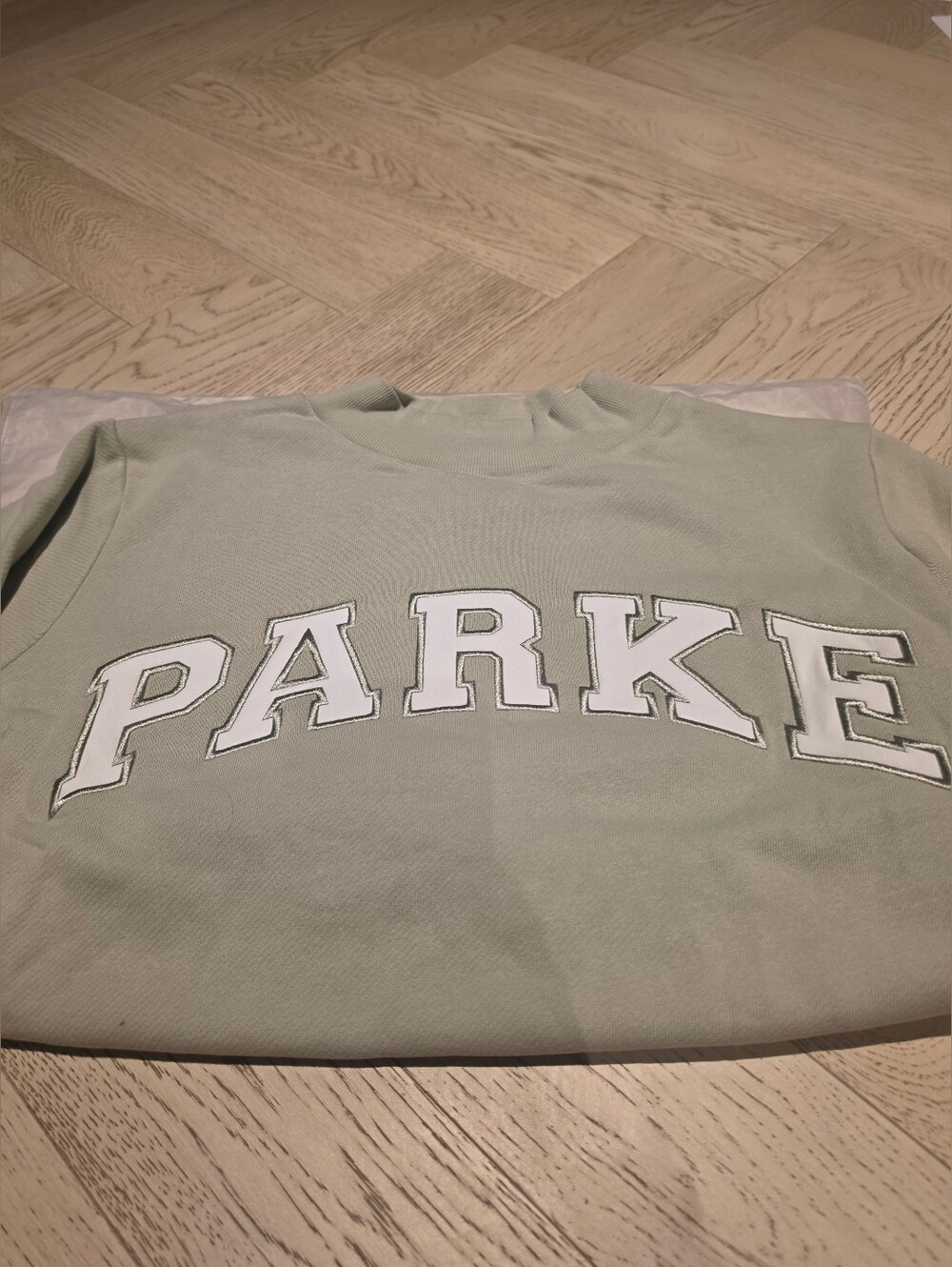 PARKE Seafoam Heritage Mockneck Sweatshirt S/M NWT Sold Out